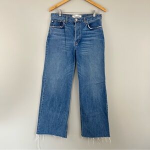 Womens Reformation Fawcett Jeans Button Fly Wide Leg Cropped Length Size 29